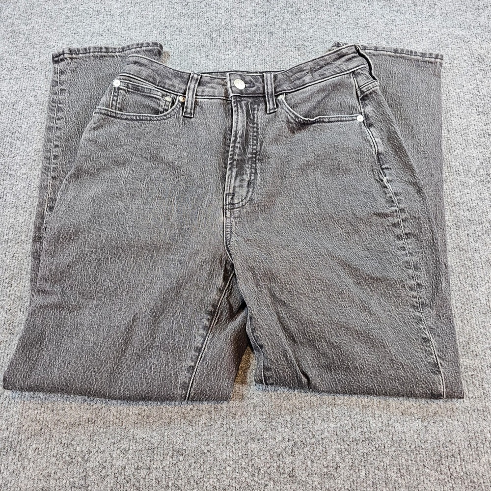 Madewell Womens 29 Charcoal Gray High Rise Straight Leg Denim Jeans Casual